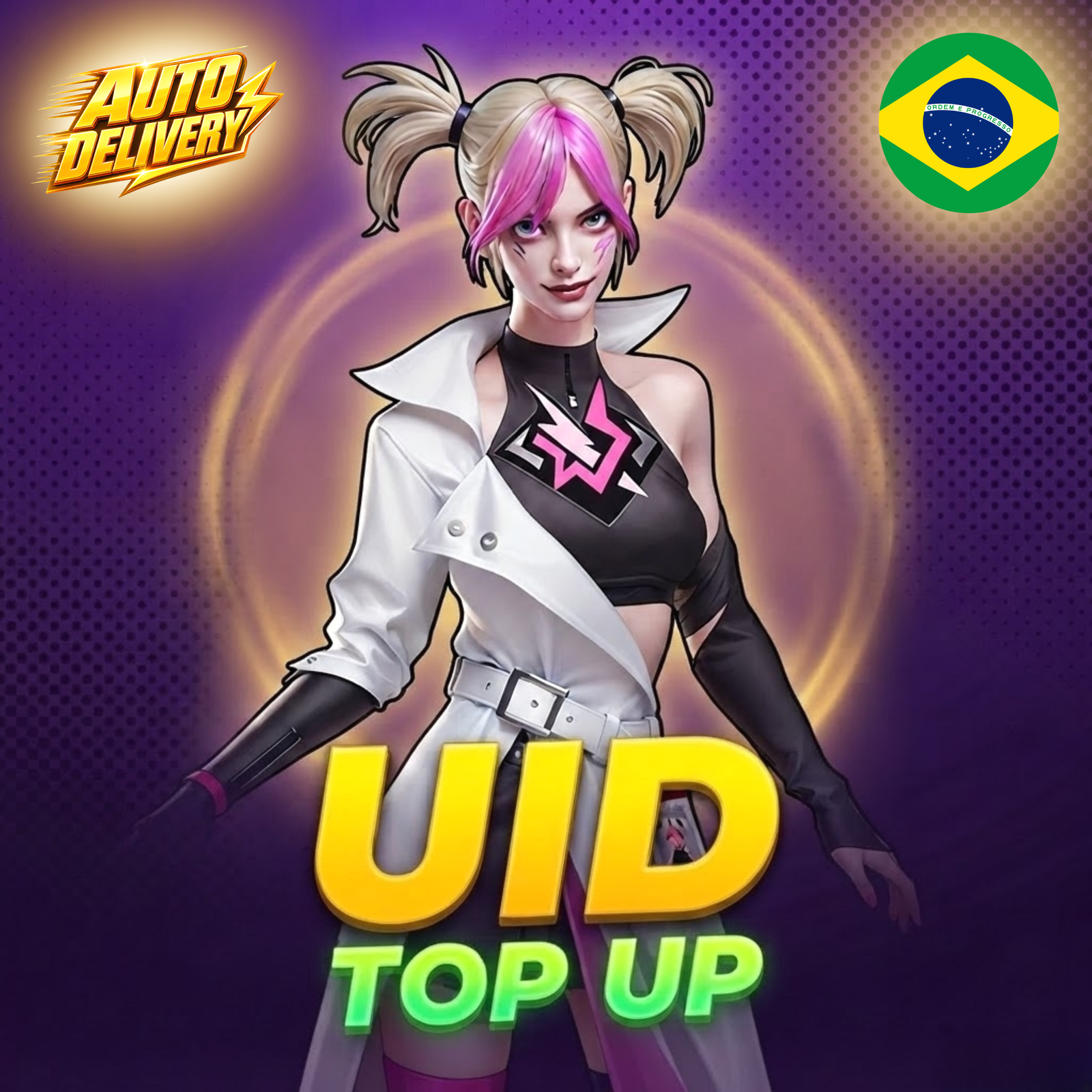 Recarga de diamantes Free Fire servidor Brasil por UID
